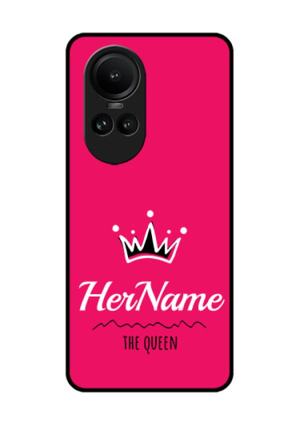 Oppo Reno 10 Pro 5G Glass Phone Case Queen with Name