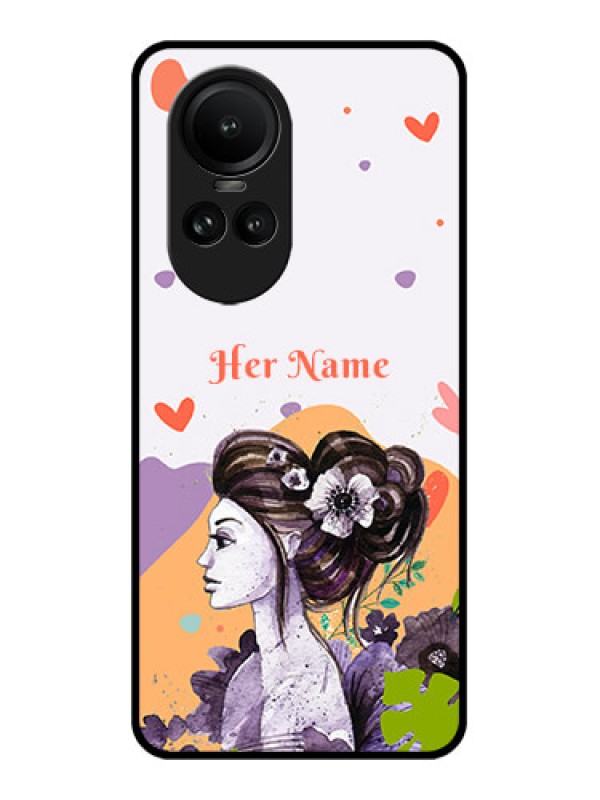 Custom Oppo Reno 10 Pro 5G Personalized Glass Phone Case - Woman And Nature Design