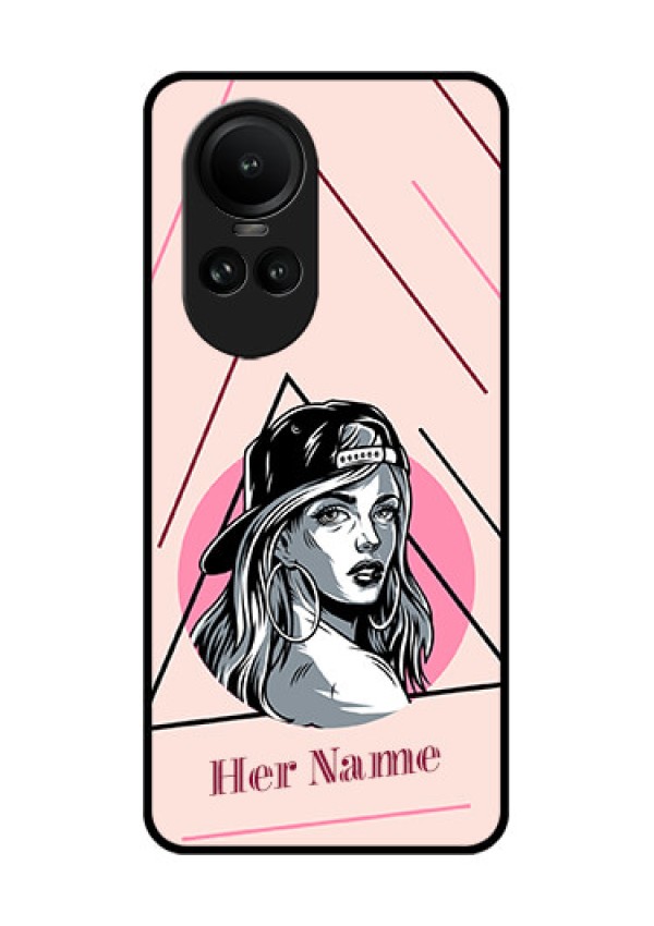 Oppo Reno 10 Pro 5G Personalized Glass Phone Case - Rockstar Girl Design