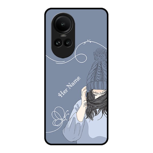Oppo Reno 10 Pro 5G Custom Glass Mobile Case - Girl in winter outfit Design Oppo Reno 10 Pro 5G Custom Glass Mobile Case - Girl in winter outfit Design