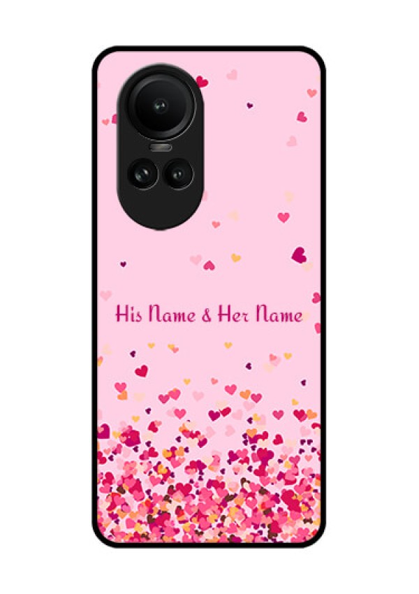 Oppo Reno 10 Pro 5G Photo Printing on Glass Case - Floating Hearts Design