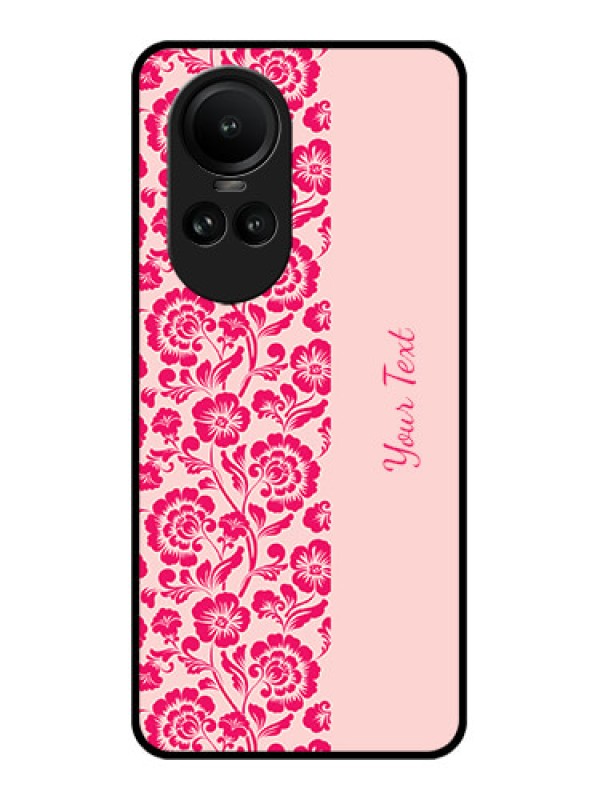 Custom Oppo Reno 10 Pro 5G Custom Glass Phone Case - Attractive Floral Pattern Design