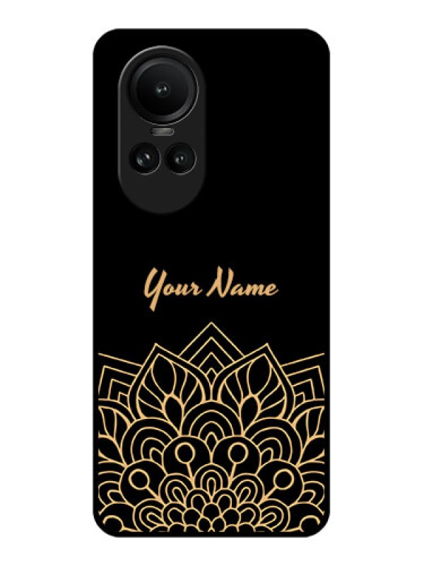 Custom Oppo Reno 10 Pro 5G Custom Glass Phone Case - Golden mandala Design