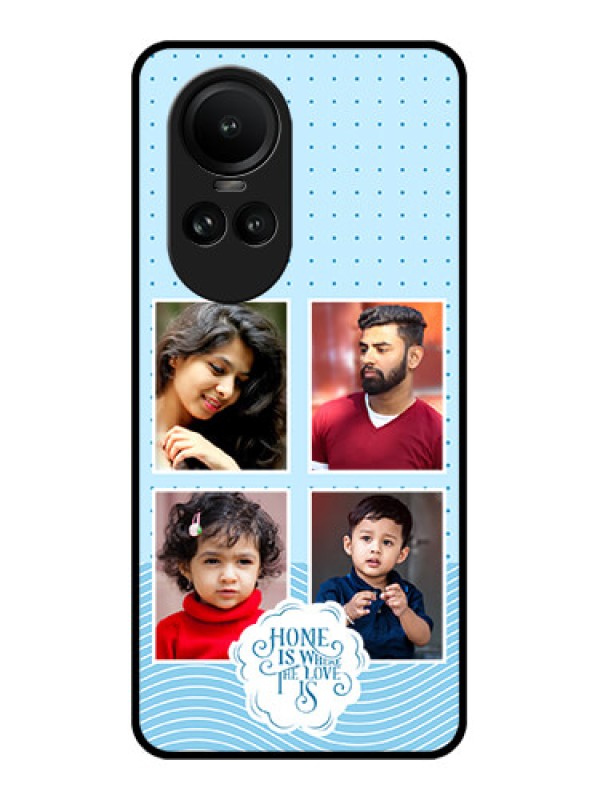Custom Oppo Reno 10 Pro 5G Custom Glass Phone Case - Cute love quote with 4 pic upload Design