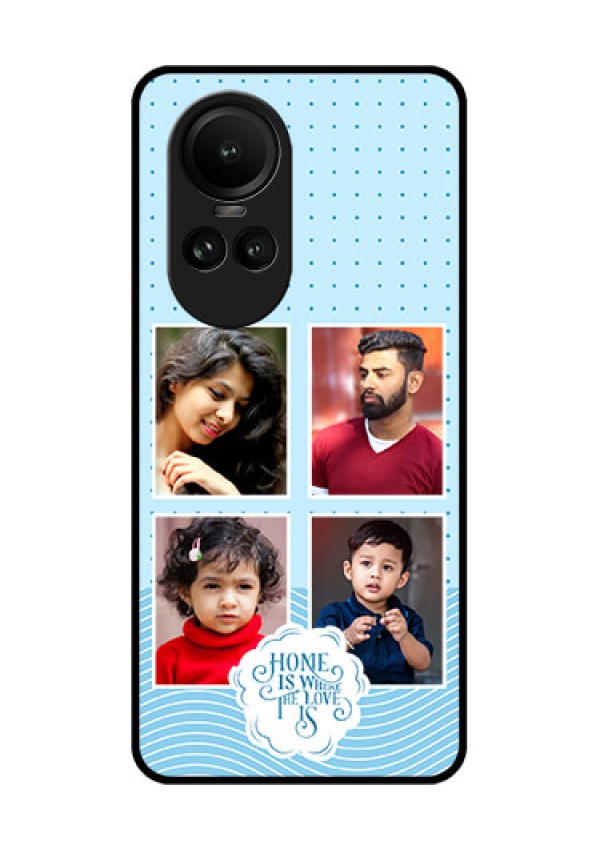 Oppo Reno 10 Pro 5G Custom Glass Phone Case - Cute love quote with 4 pic upload Design