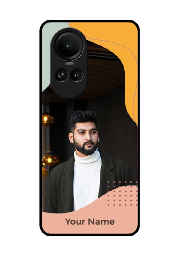 Oppo Reno 10 Pro 5G Personalized Glass Phone Case - Tri-coloured overlay design
