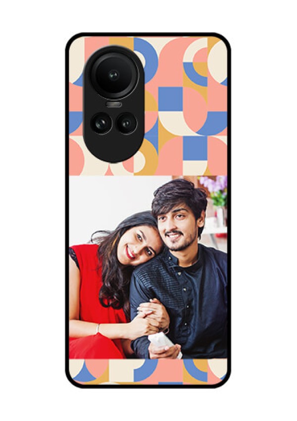 Oppo Reno 10 Pro 5G Photo Printing on Glass Case - Semi-circle Maze Pattern Design