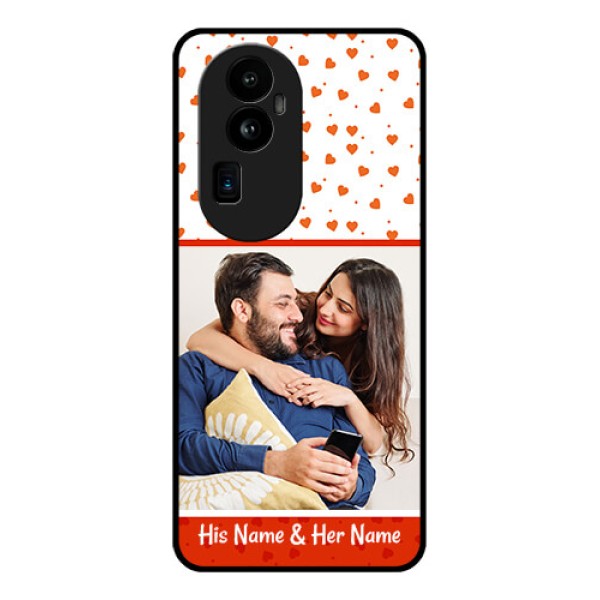 Oppo Reno 10 Pro Plus 5G Custom Glass Phone Case - Orange Love Symbol Design Oppo Reno 10 Pro Plus 5G Custom Glass Phone Case - Orange Love Symbol Design