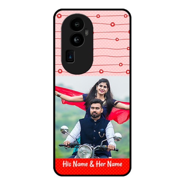 Oppo Reno 10 Pro Plus 5G Personalized Glass Phone Case - Red Pattern Case Design