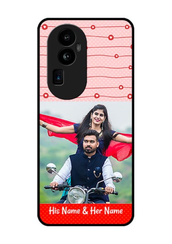 Oppo Reno 10 Pro Plus 5G Personalized Glass Phone Case - Red Pattern Case Design