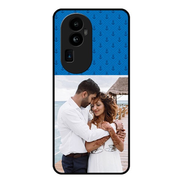 Oppo Reno 10 Pro Plus 5G Photo Printing on Glass Case - Blue Anchors Design