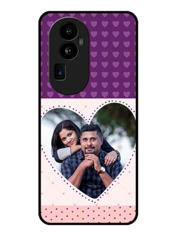 Custom Oppo Reno 10 Pro Plus 5G Custom Glass Phone Case - Violet Love Dots Design