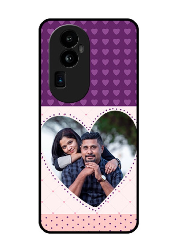 Oppo Reno 10 Pro Plus 5G Custom Glass Phone Case - Violet Love Dots Design