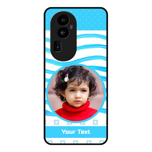 Oppo Reno 10 Pro Plus 5G Custom Glass Phone Case - Simple Blue Case Design