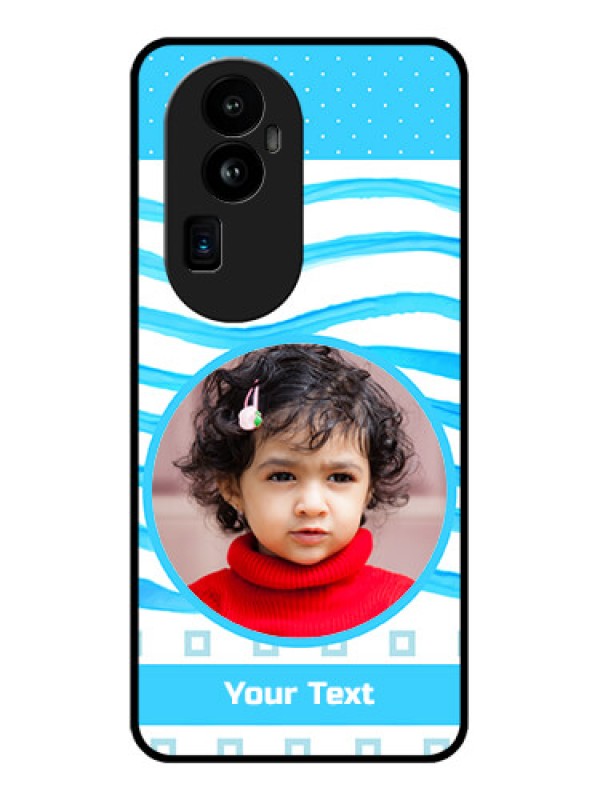 Custom Oppo Reno 10 Pro Plus 5G Custom Glass Phone Case - Simple Blue Case Design