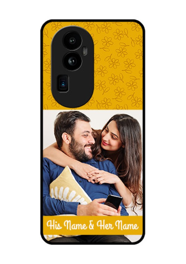 Oppo Reno 10 Pro Plus 5G Custom Glass Mobile Case - Yellow Floral Design