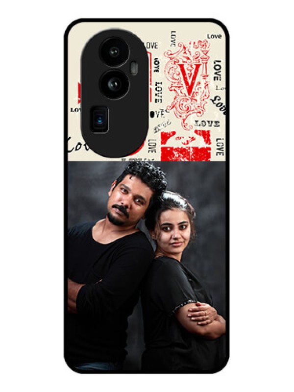 Custom Oppo Reno 10 Pro Plus 5G Photo Printing on Glass Case - Trendy Love Design Case