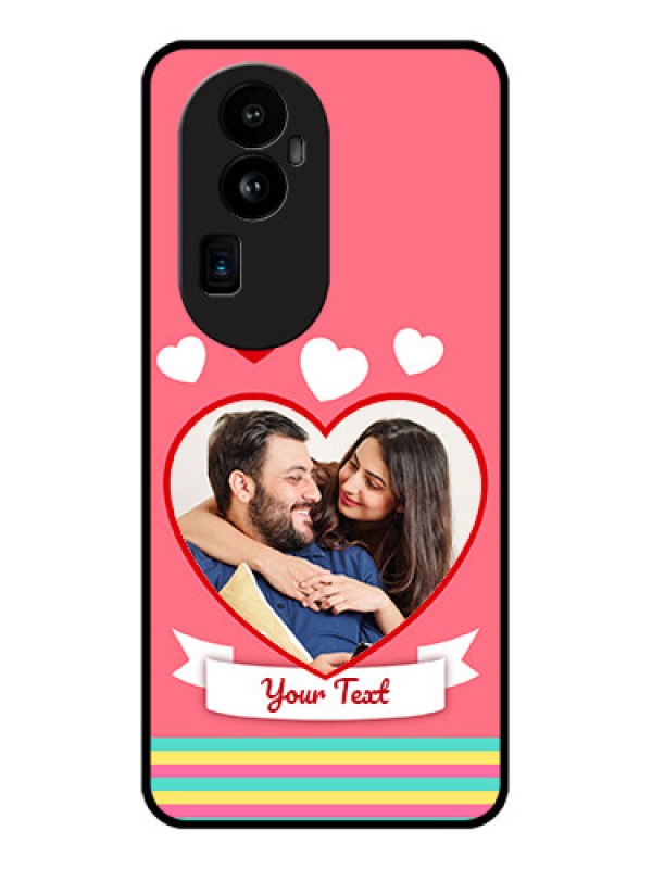 Custom Oppo Reno 10 Pro Plus 5G Photo Printing on Glass Case - Love Doodle Design