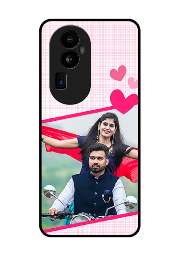 Oppo Reno 10 Pro Plus 5G Custom Glass Phone Case - Love Shape Heart Design