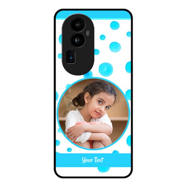 Oppo Reno 10 Pro Plus 5G Photo Printing on Glass Case - Blue Bubbles Pattern Design