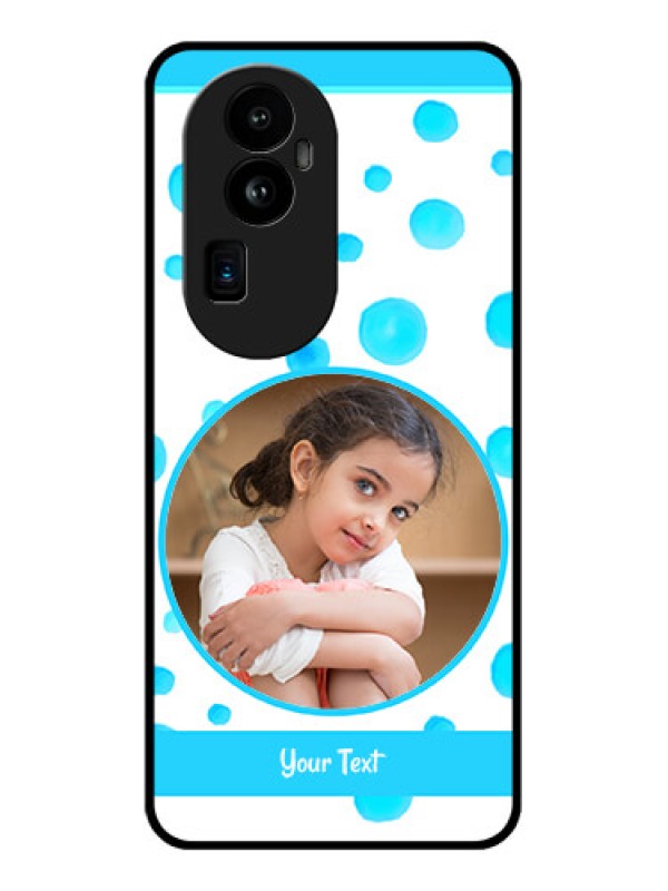 Custom Oppo Reno 10 Pro Plus 5G Photo Printing on Glass Case - Blue Bubbles Pattern Design