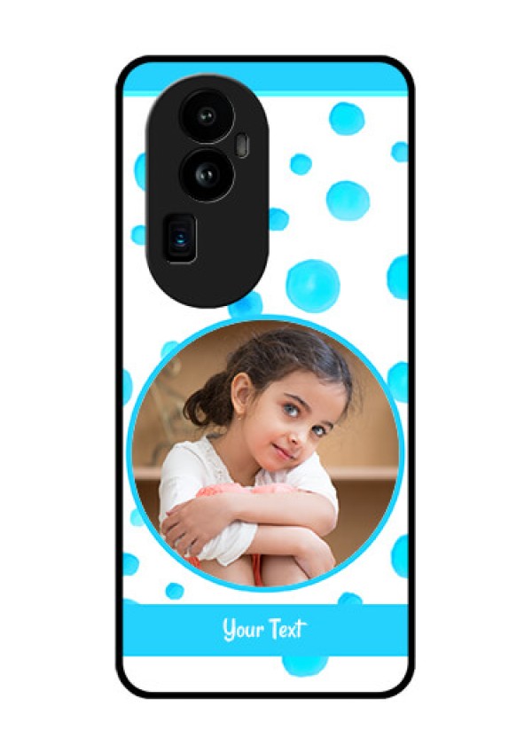 Oppo Reno 10 Pro Plus 5G Photo Printing on Glass Case - Blue Bubbles Pattern Design