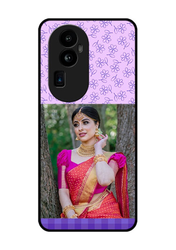 Oppo Reno 10 Pro Plus 5G Custom Glass Phone Case - Purple Floral Design