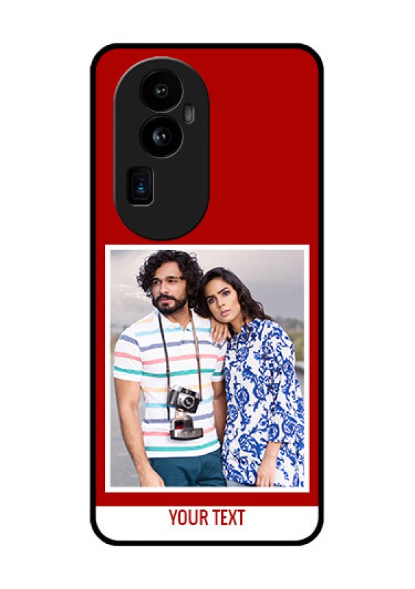 Oppo Reno 10 Pro Plus 5G Personalized Glass Phone Case - Simple Red Color Design