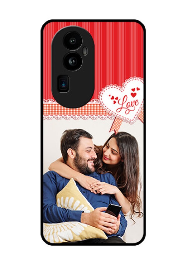 Oppo Reno 10 Pro Plus 5G Custom Glass Mobile Case - Red Love Pattern Design