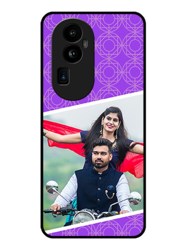 Custom Oppo Reno 10 Pro Plus 5G Custom Glass Phone Case - Violet Pattern Design
