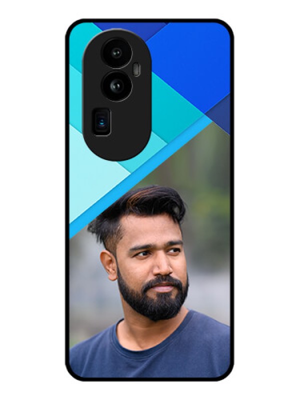 Custom Oppo Reno 10 Pro Plus 5G Custom Glass Phone Case - Blue Pattern Design