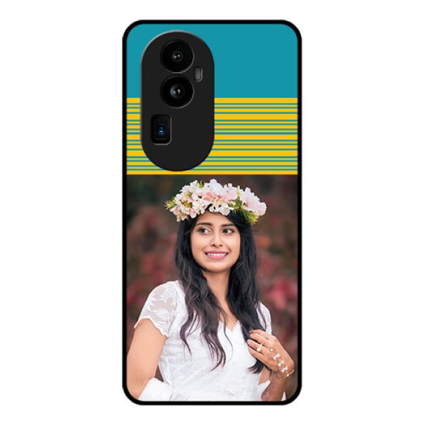 Oppo Reno 10 Pro Plus 5G Custom Glass Phone Case - Yellow & Blue Design