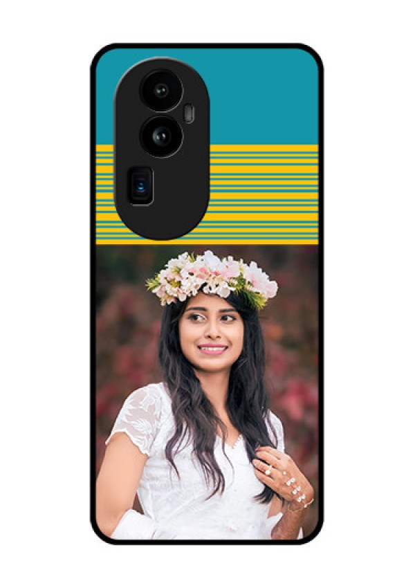 Oppo Reno 10 Pro Plus 5G Custom Glass Phone Case - Yellow & Blue Design