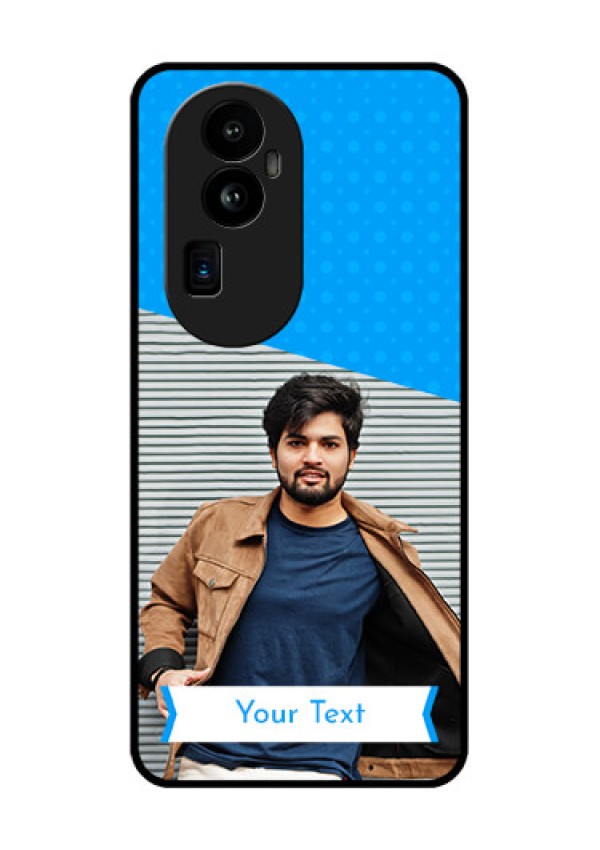 Oppo Reno 10 Pro Plus 5G Photo Printing on Glass Case - Simple Blue Color Design
