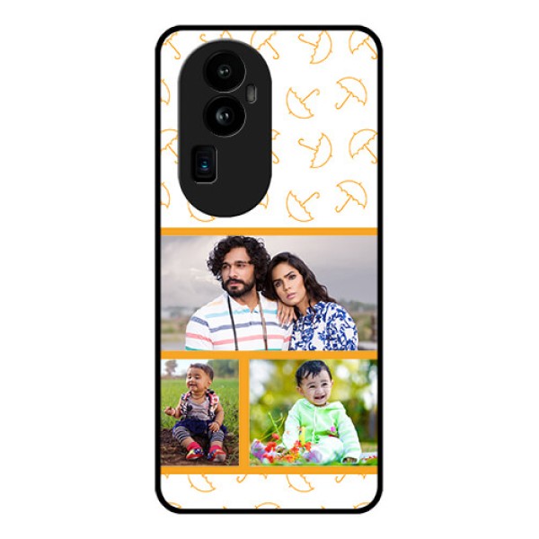 Oppo Reno 10 Pro Plus 5G Custom Glass Mobile Case - Yellow Pattern Design