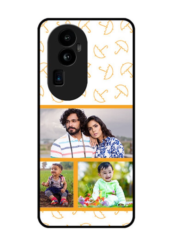 Oppo Reno 10 Pro Plus 5G Custom Glass Mobile Case - Yellow Pattern Design