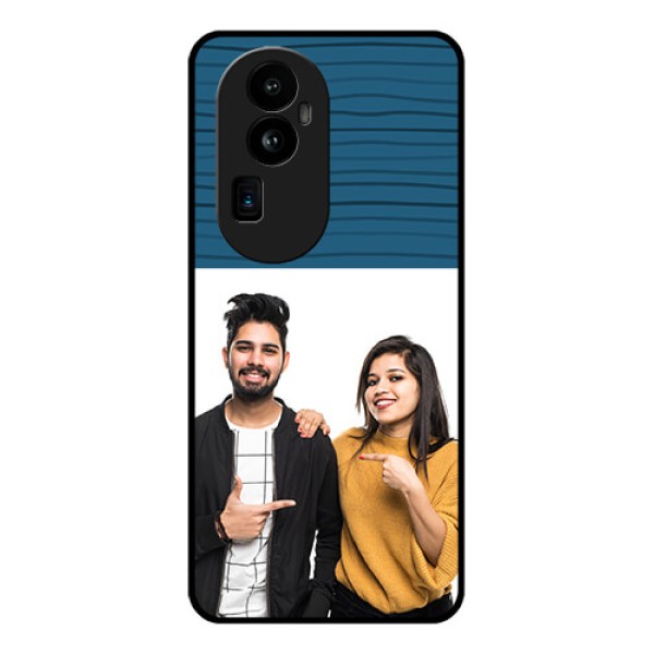 Oppo Reno 10 Pro Plus 5G Custom Glass Phone Case - Blue Pattern Cover Design Oppo Reno 10 Pro Plus 5G Custom Glass Phone Case - Blue Pattern Cover Design