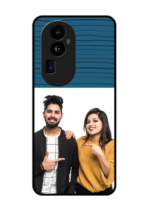 Oppo Reno 10 Pro Plus 5G Custom Glass Phone Case - Blue Pattern Cover Design