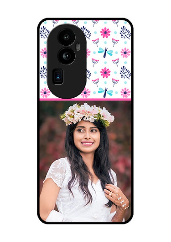 Oppo Reno 10 Pro Plus 5G Photo Printing on Glass Case - Colorful Flower Design