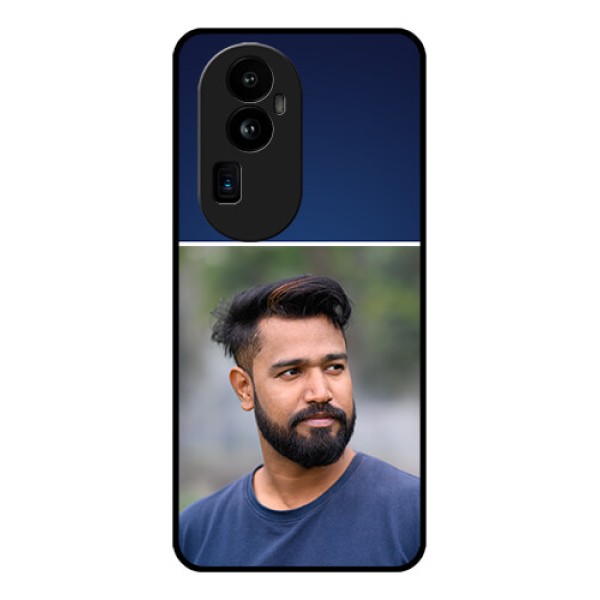 Oppo Reno 10 Pro Plus 5G Personalized Glass Phone Case - Simple Royal Blue Design Oppo Reno 10 Pro Plus 5G Personalized Glass Phone Case - Simple Royal Blue Design