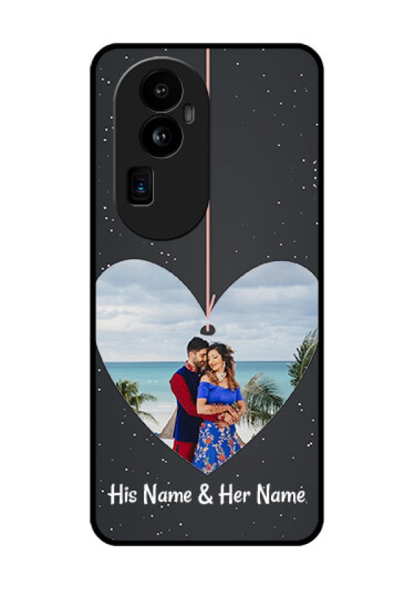 Oppo Reno 10 Pro Plus 5G Custom Glass Phone Case - Hanging Heart Design