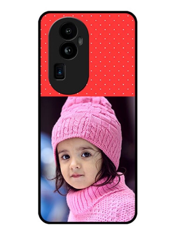 Custom Oppo Reno 10 Pro Plus 5G Photo Printing on Glass Case - Red Pattern Design