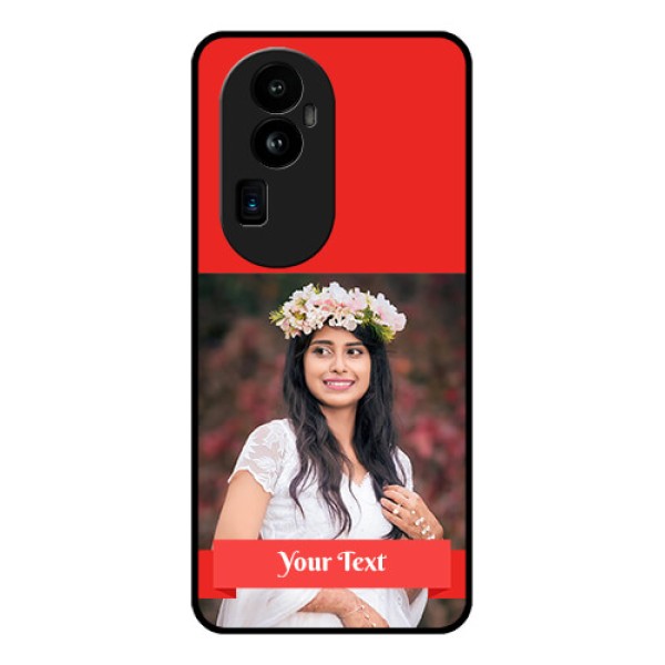 Oppo Reno 10 Pro Plus 5G Custom Glass Phone Case - Simple Red Color Design
