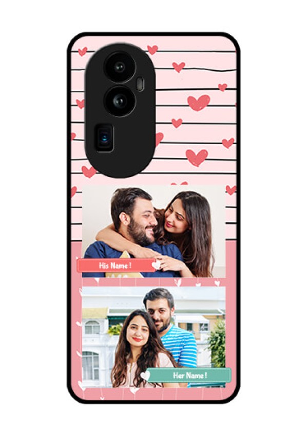 Oppo Reno 10 Pro Plus 5G Custom Glass Mobile Case - Photo with Heart Design