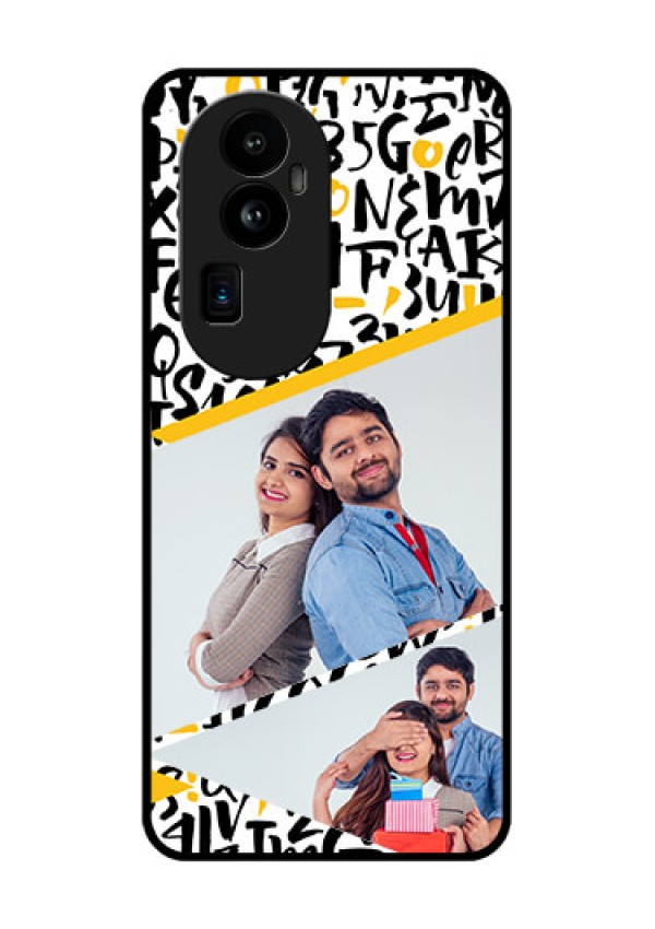 Oppo Reno 10 Pro Plus 5G Custom Glass Mobile Case - Letters Pattern Design