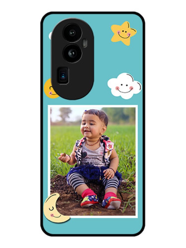 Custom Oppo Reno 10 Pro Plus 5G Personalized Glass Phone Case - Smiley Kids Stars Design