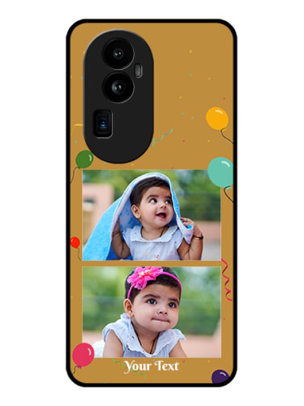 Custom Oppo Reno 10 Pro Plus 5G Personalized Glass Phone Case - Image Holder with Birthday Celebrations Design