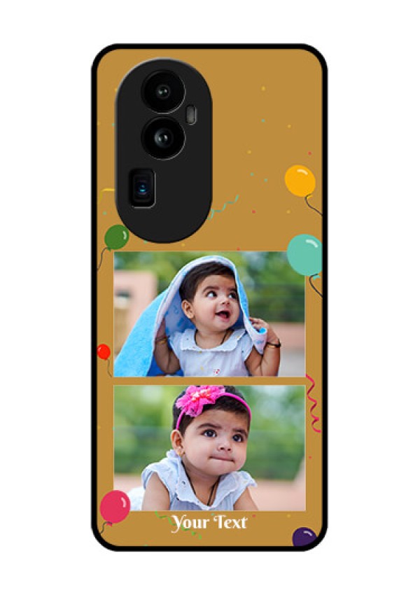 Oppo Reno 10 Pro Plus 5G Personalized Glass Phone Case - Image Holder with Birthday Celebrations Design