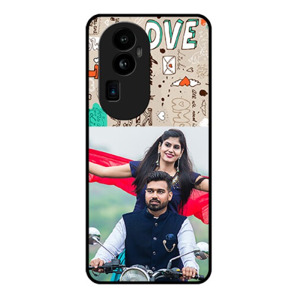 Oppo Reno 10 Pro Plus 5G Custom Glass Phone Case - Love Doodle Pattern