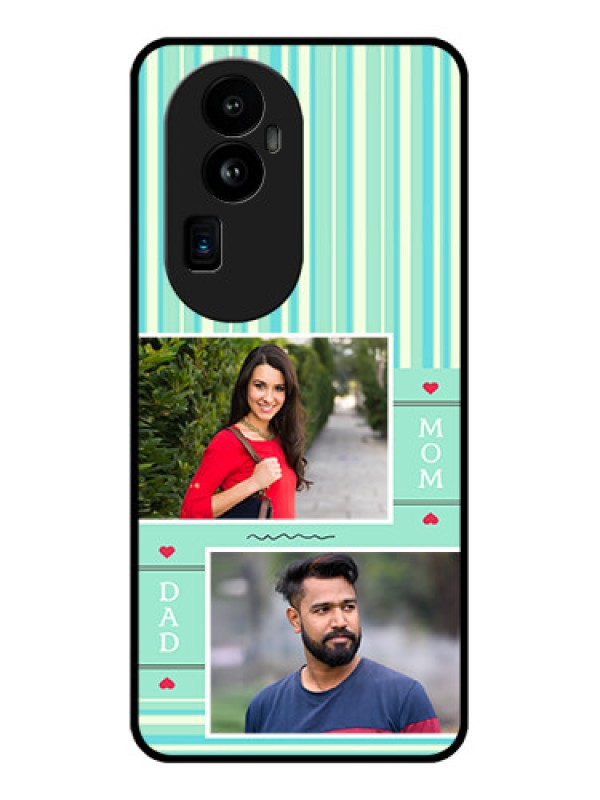 Custom Oppo Reno 10 Pro Plus 5G Custom Glass Phone Case - Mom & Dad Pic Design